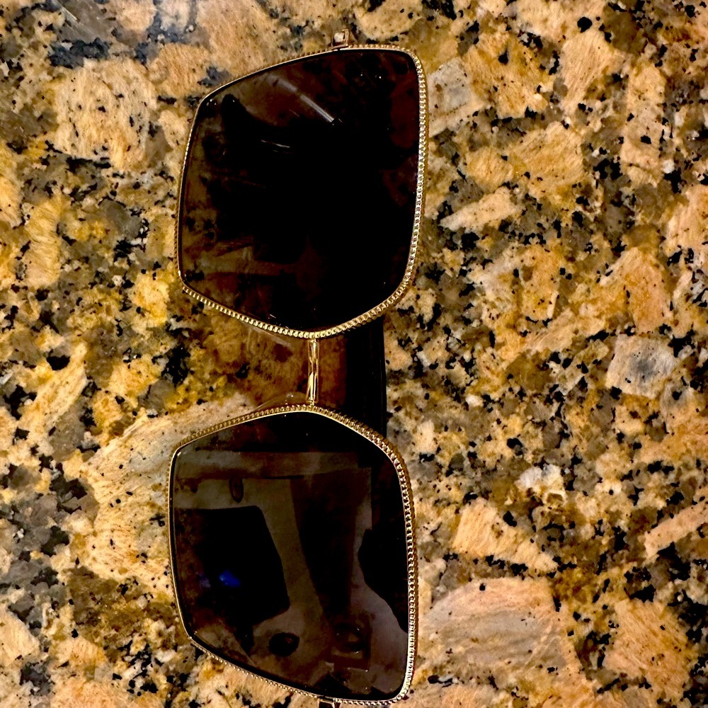 Dolce & Gabbana Gold and Black Geometric Sunglasses